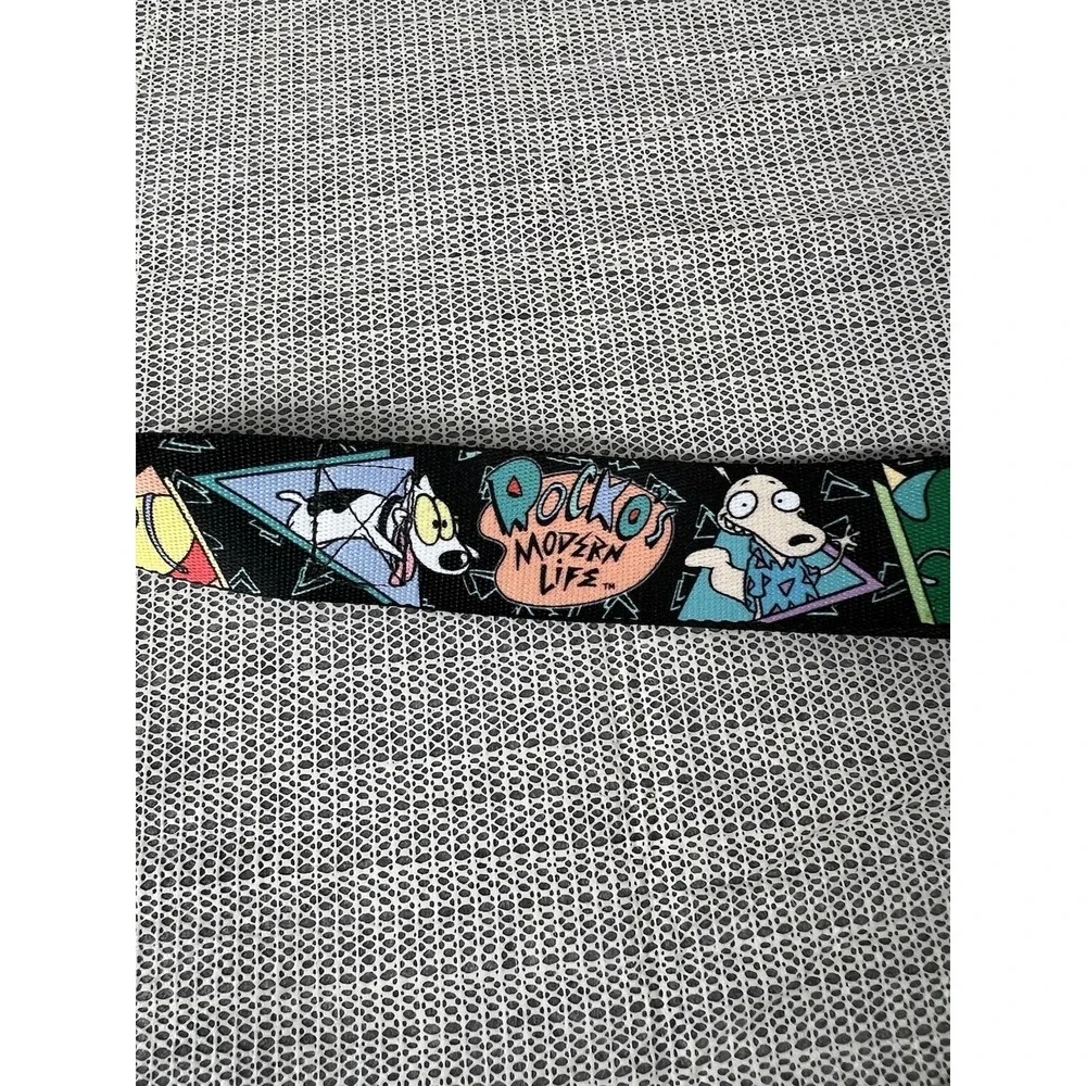 Buckle-down Dog Leash Rockos Modern Life Character Portraits Triangles Black Blu